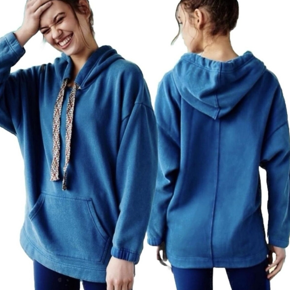Free People Blue Hoodie Sweatshirt
